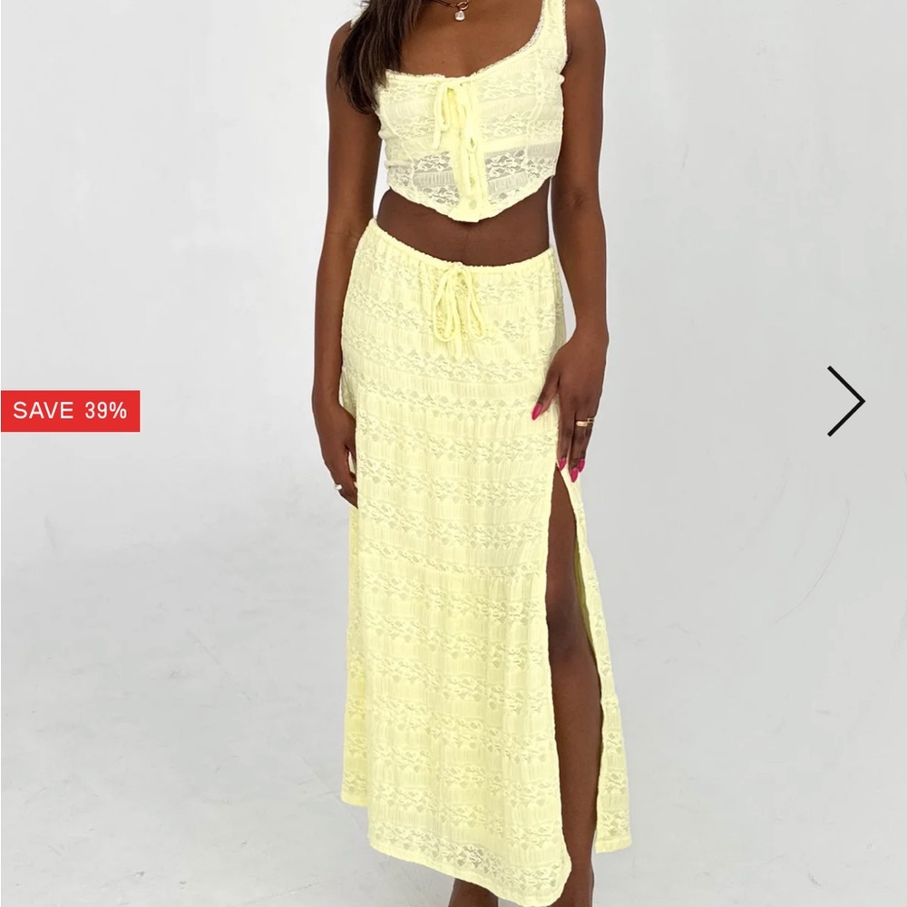 Yellow Lace Maxi Skirt